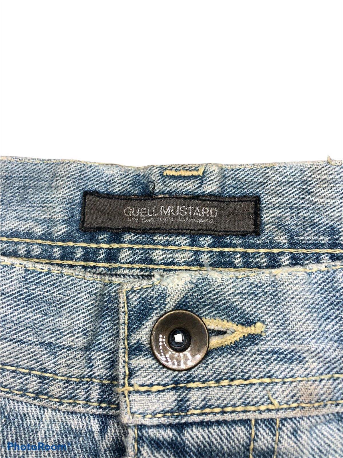 Japanese Brand GUELL MUSTARD DISTRESSED DENIM Size US 32 / EU 48 - 7 Thumbnail