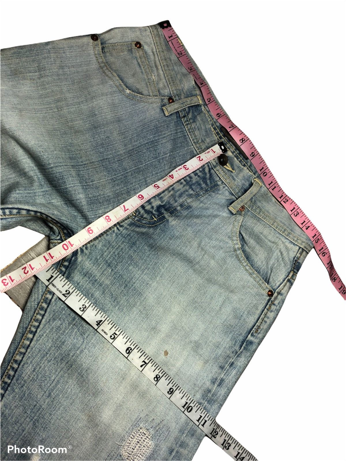 Japanese Brand GUELL MUSTARD DISTRESSED DENIM Size US 32 / EU 48 - 9 Thumbnail