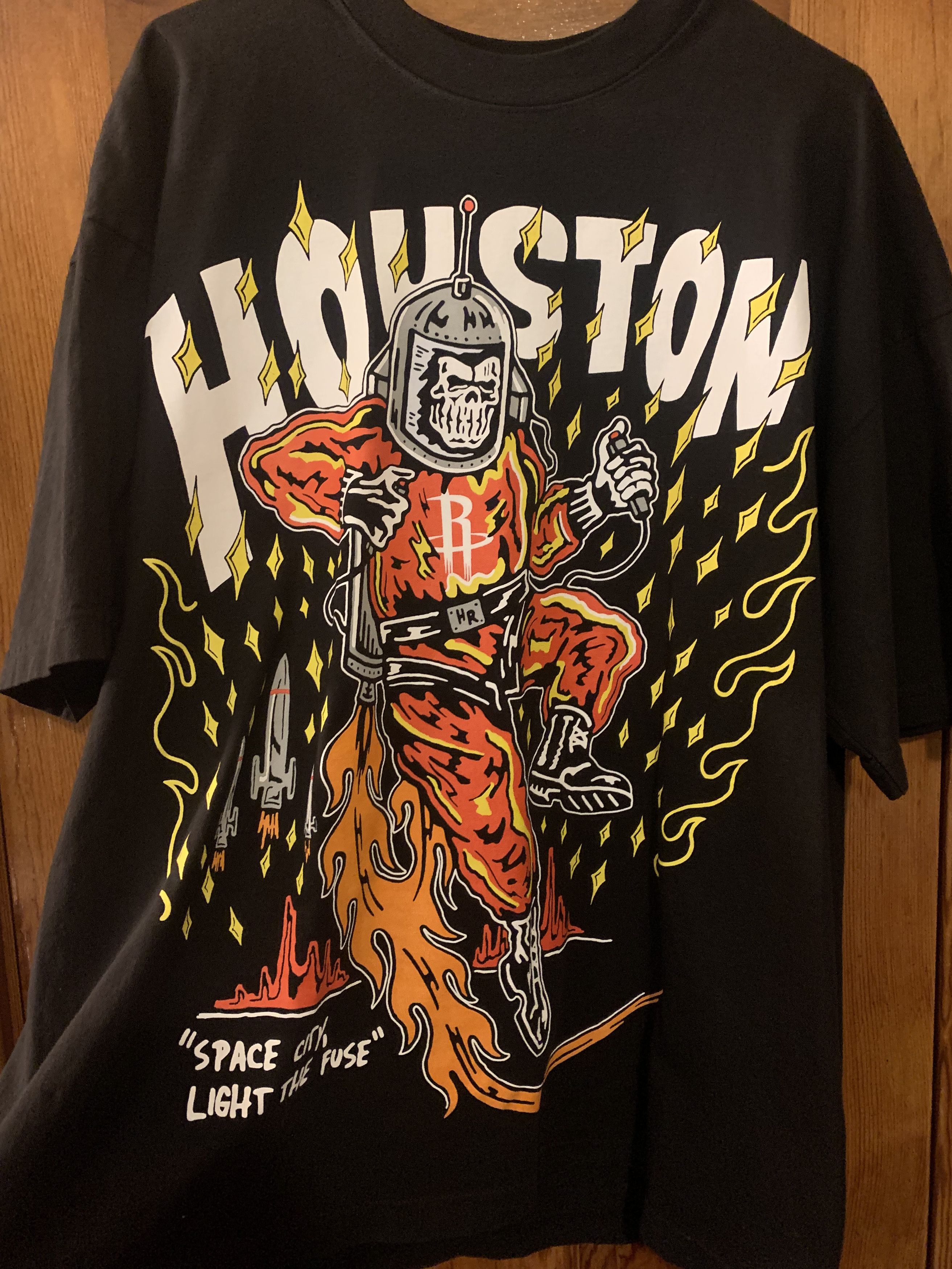 Warren Lotas Houston Rockets Houston,Texas Space City NBA T Shirt - Ink In  Action
