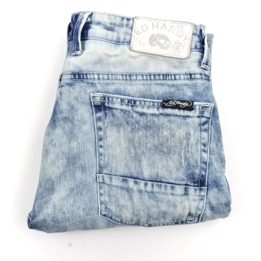 Ed Hardy Ed Hardy Light Washed Japanese Skuller Denim Jeans 30 Size US 30 / EU 46 - 11 Thumbnail