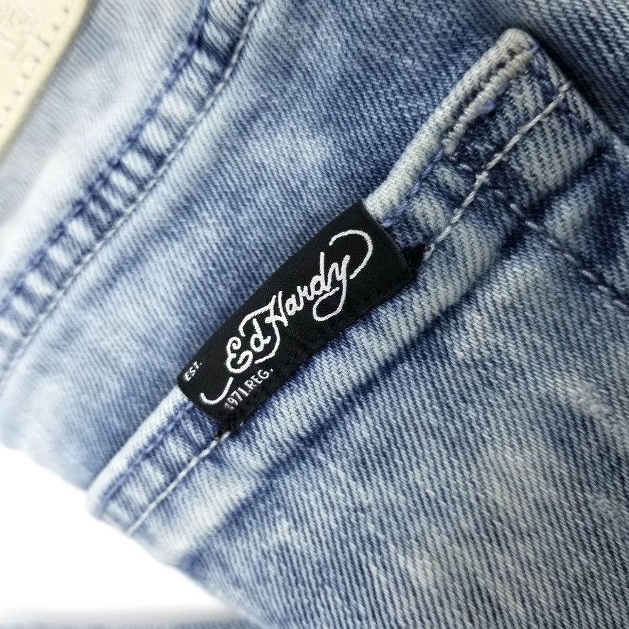 Ed Hardy Ed Hardy Light Washed Japanese Skuller Denim Jeans 30 Size US 30 / EU 46 - 5 Thumbnail