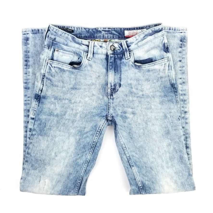Ed Hardy Ed Hardy Light Washed Japanese Skuller Denim Jeans 30 Size US 30 / EU 46 - 1 Thumbnail