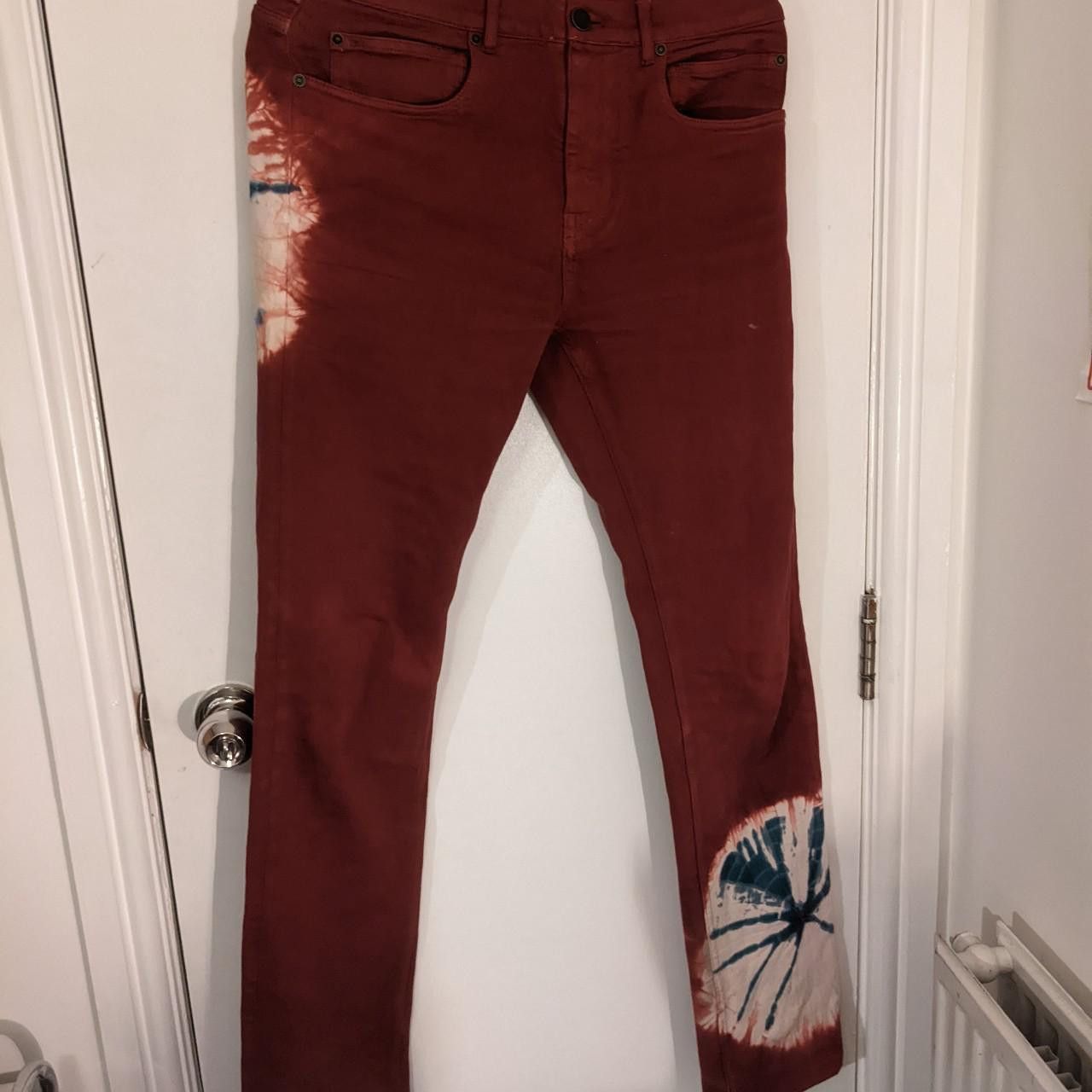 Image of Calvin Klein 205W39Nyc Ck205Wnyc Tie Dye Jeans in Red, Men's (Size 30)