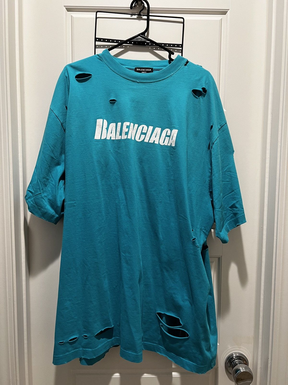 Balenciaga Caps Destroyed Flatground T-Shirt