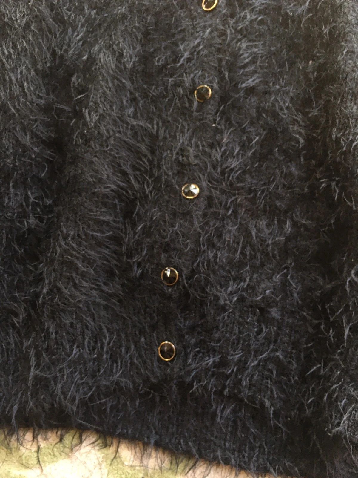 Homespun Knitwear × Japanese Brand 📌HK WORKS LONDON Mohair/Fluffy Cardigan/Knitting Pattern Size US S / EU 44-46 / 1 - 6 Thumbnail