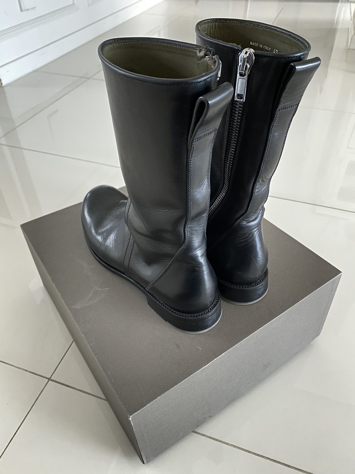 RARE Rick Owens Black Cop Zip Boots