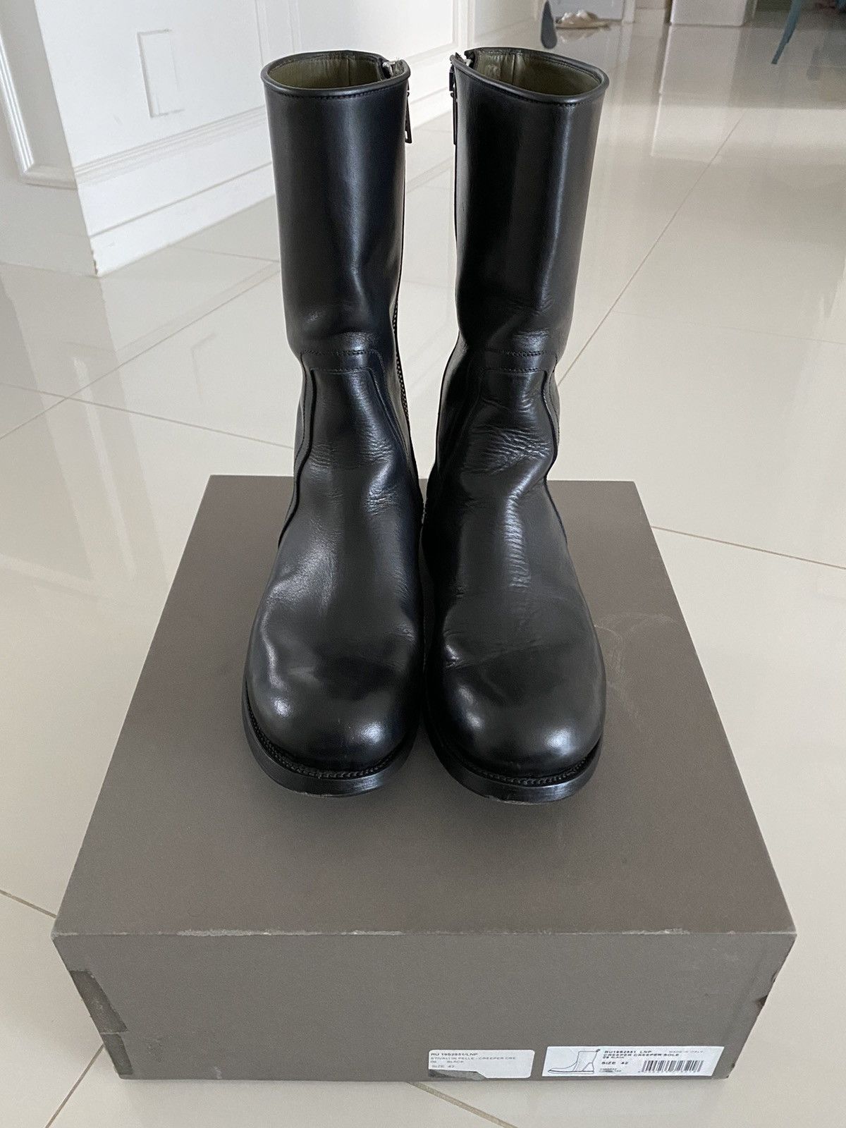 RARE Rick Owens Black Cop Zip Boots
