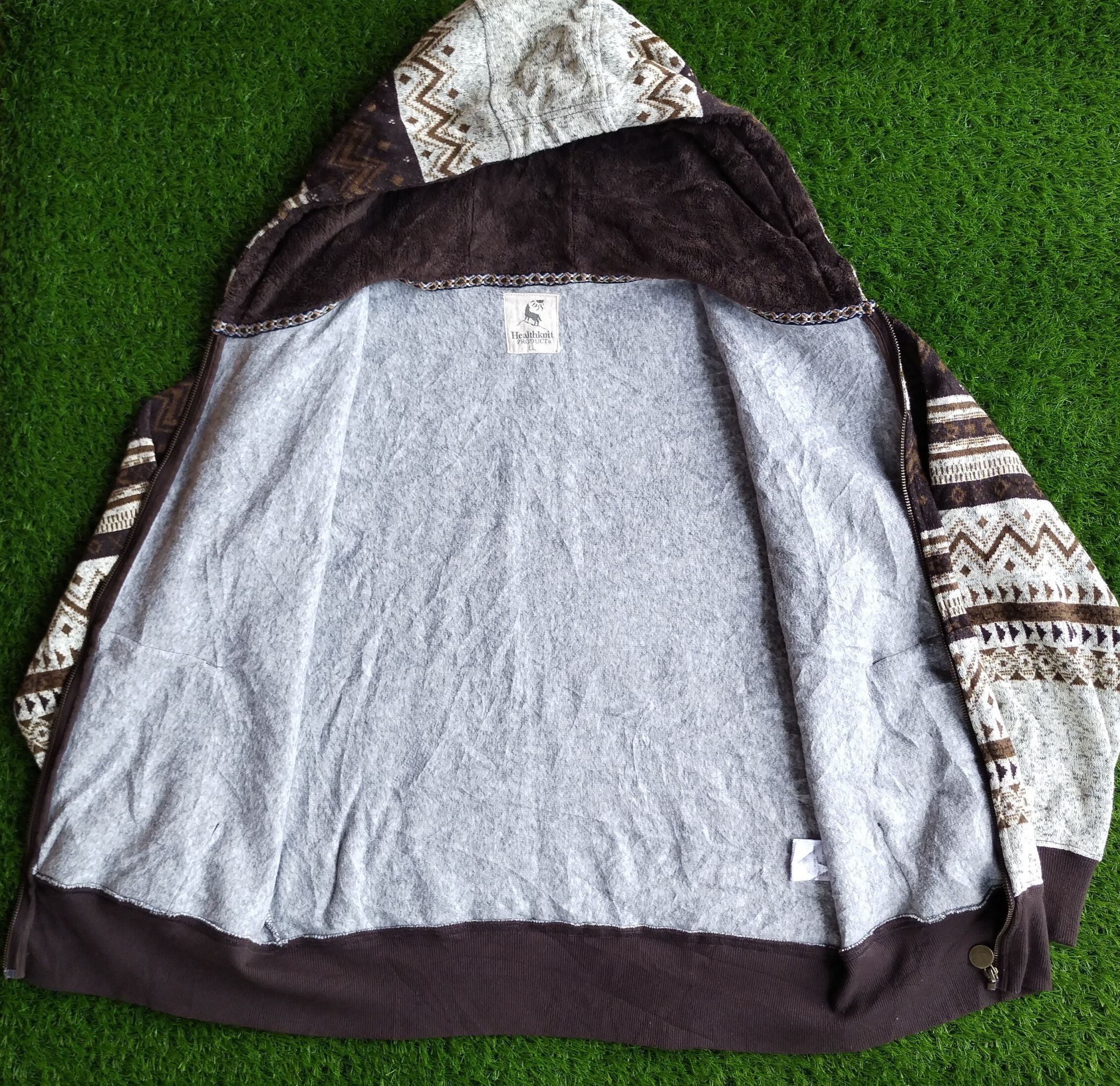 Coogi × Japanese Brand × Vintage Vintage Hoodie Healthknit Fleece Zipper Nice Design Size US L / EU 52-54 / 3 - 8 Thumbnail