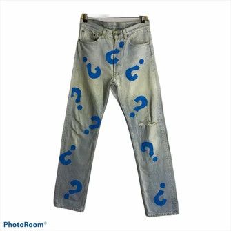 Levi's Vintage Clothing × Vintage 💣OFFER VTG LEVI’S 501 Custom Art Nice Design Denim Jeans USA Size US 33 - 1 Thumbnail
