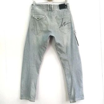 Vintage 💣OFFER VTG IZ FRONTIER Striped Bootcut Design Pants Size US 35 - 1 Thumbnail