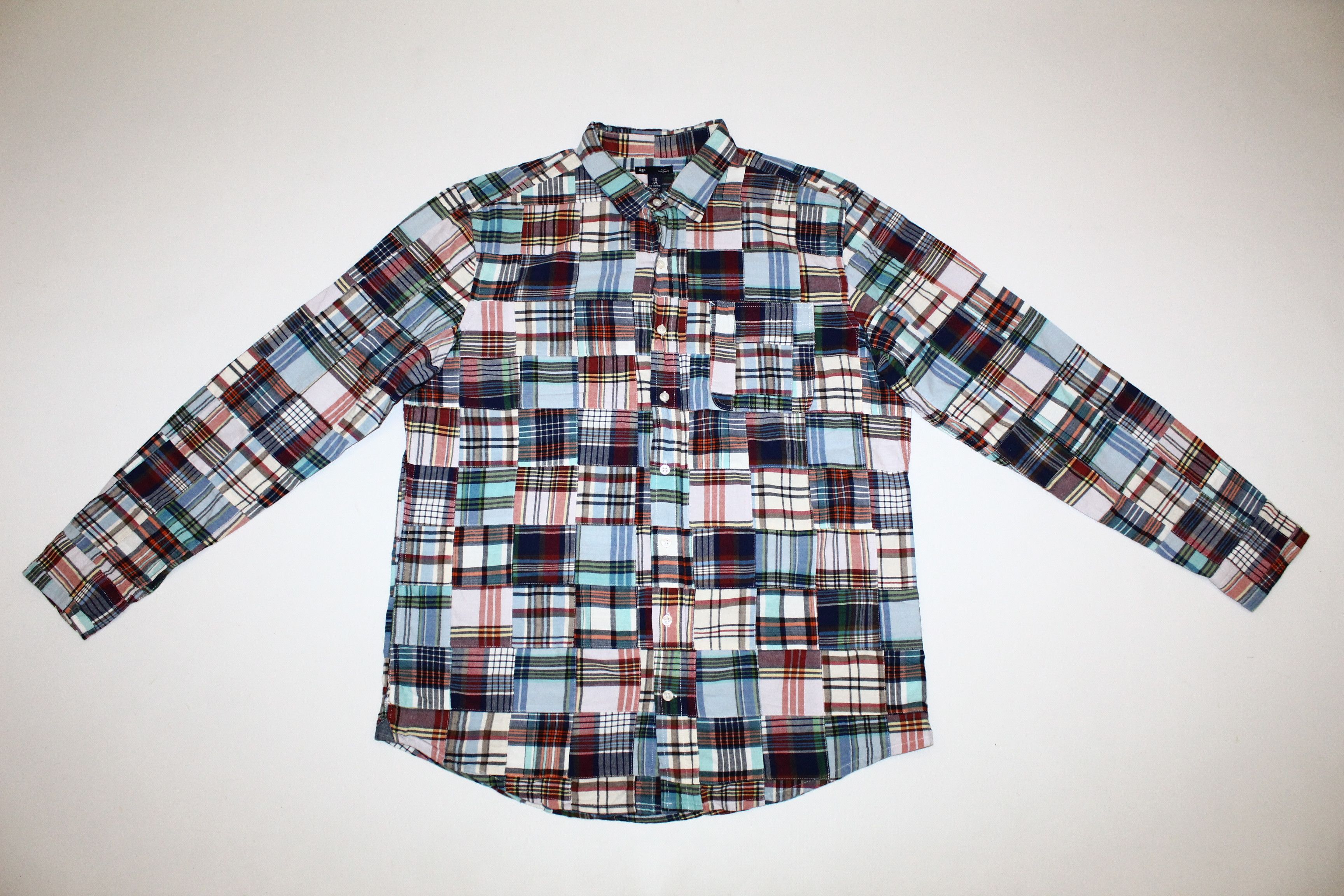 Gap VTG🔥Gap Patchwork Flannel Baggy Casual Shirt Size US XL / EU 56 / 4 - 2 Thumbnail