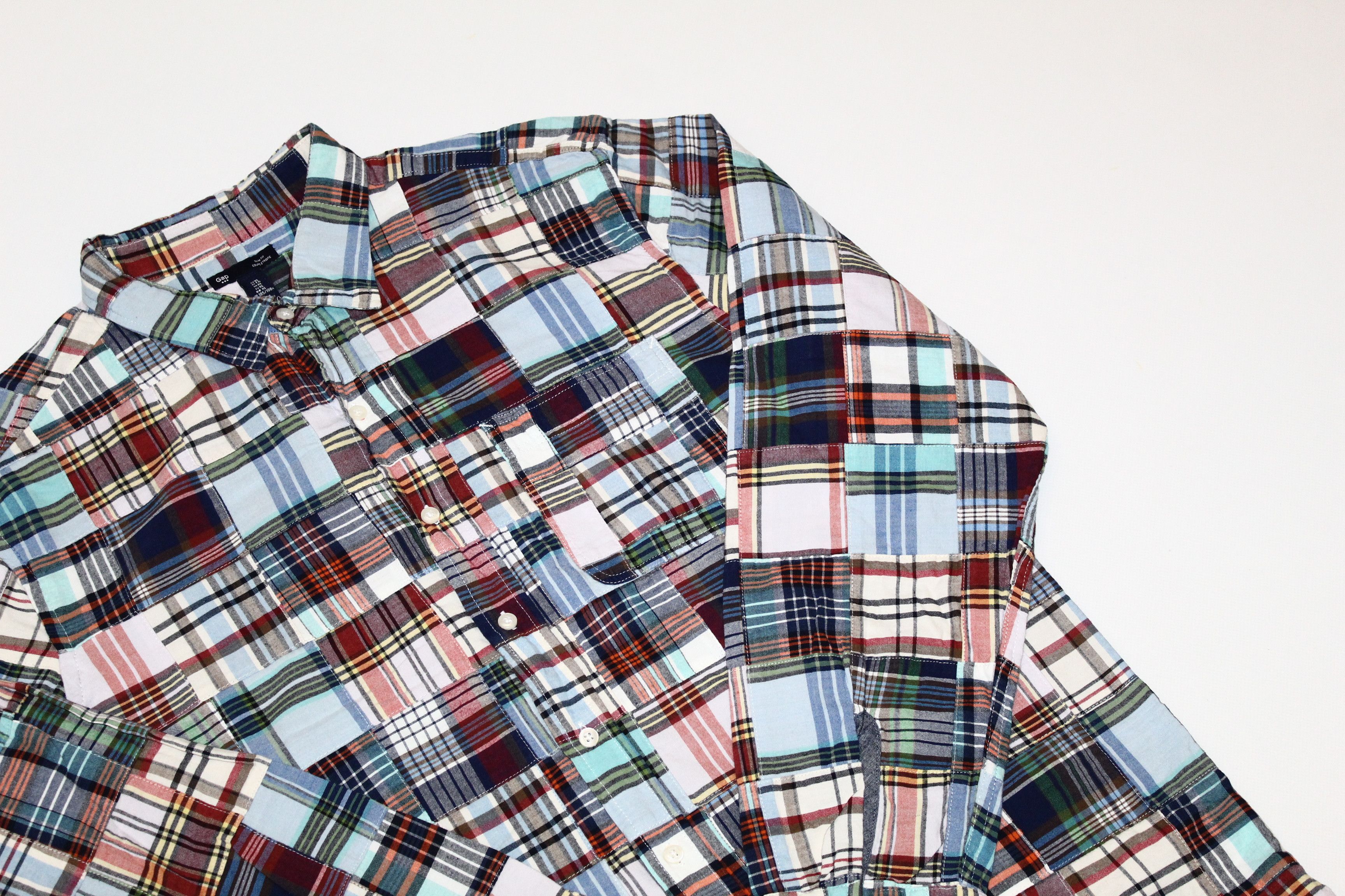 Gap VTG🔥Gap Patchwork Flannel Baggy Casual Shirt Size US XL / EU 56 / 4 - 5 Thumbnail
