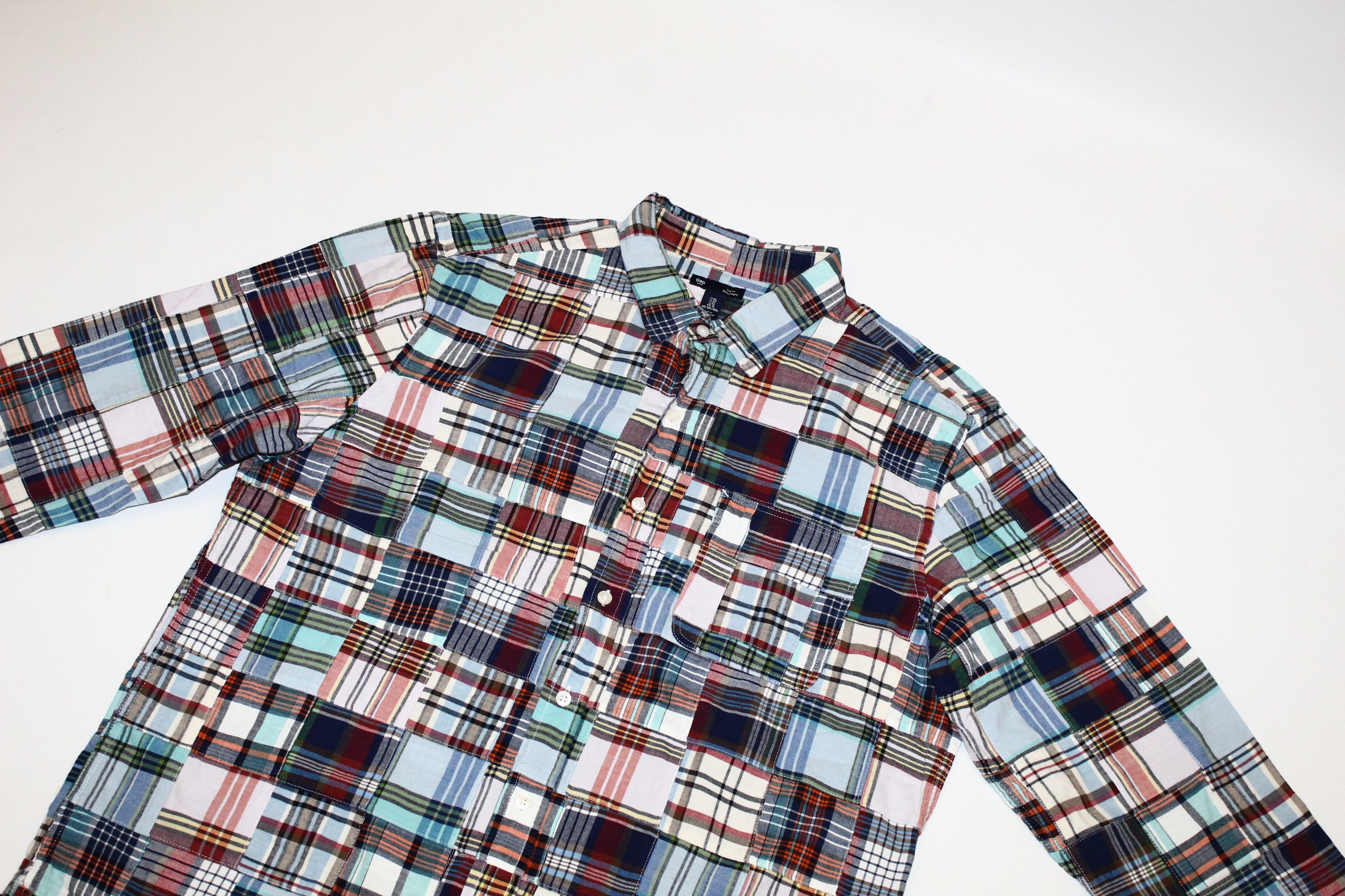Gap VTG🔥Gap Patchwork Flannel Baggy Casual Shirt Size US XL / EU 56 / 4 - 4 Thumbnail