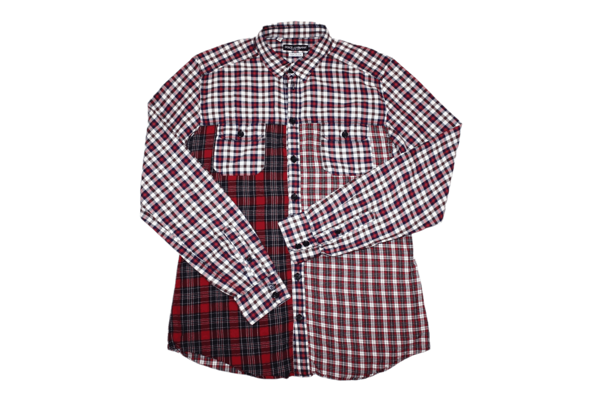 Dolce & Gabbana 💥 RARE 💥 Dolce & Gabbana Sicilia Patchwork Flannel Shirt Size US M / EU 48-50 / 2 - 1 Thumbnail