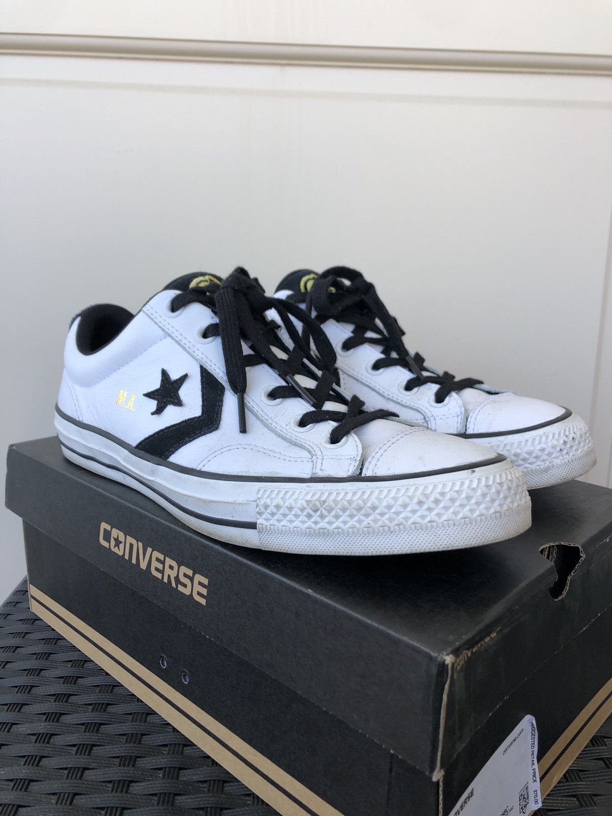 Converse Converse Cons x Krooked x Star Player Pro Ox Low White Black Grailed