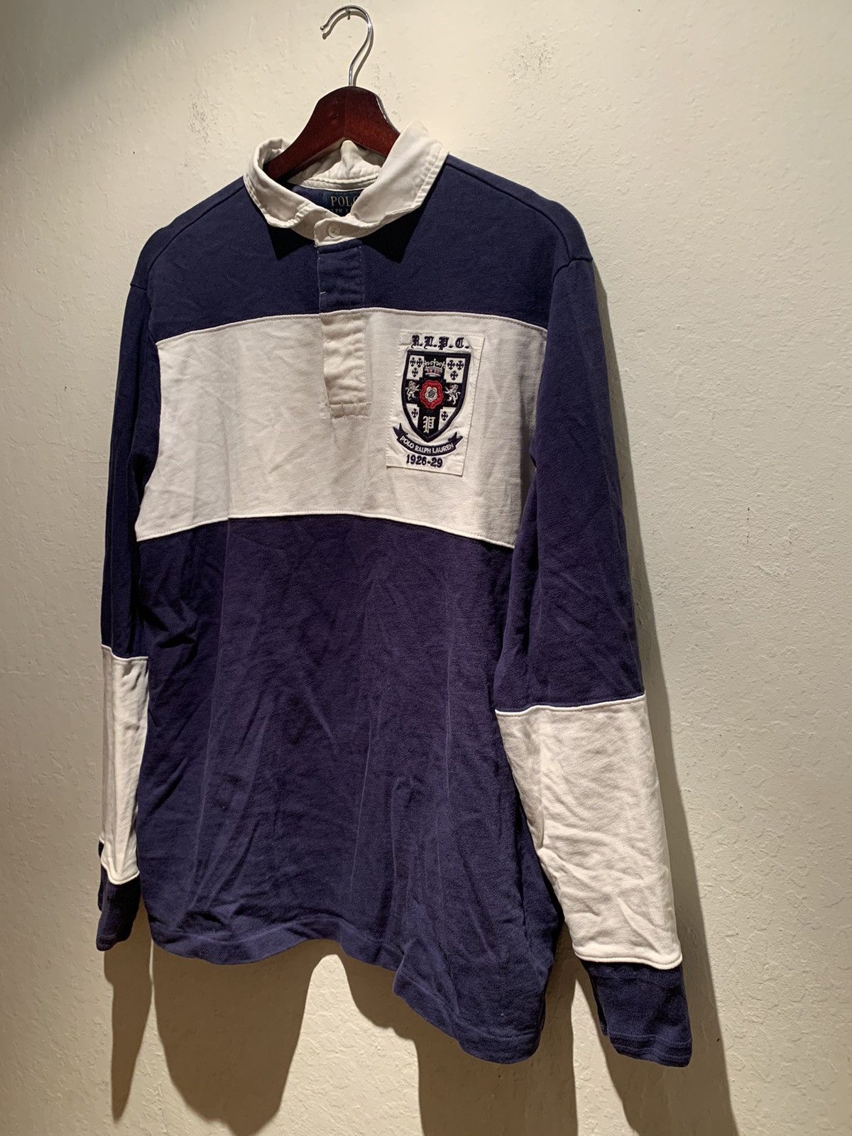 Polo Ralph Lauren *RARE* Polo Ralph Lauren Custom Fit Crest Long Sleeve Rugby Size US L / EU 52-54 / 3 - 1 Thumbnail