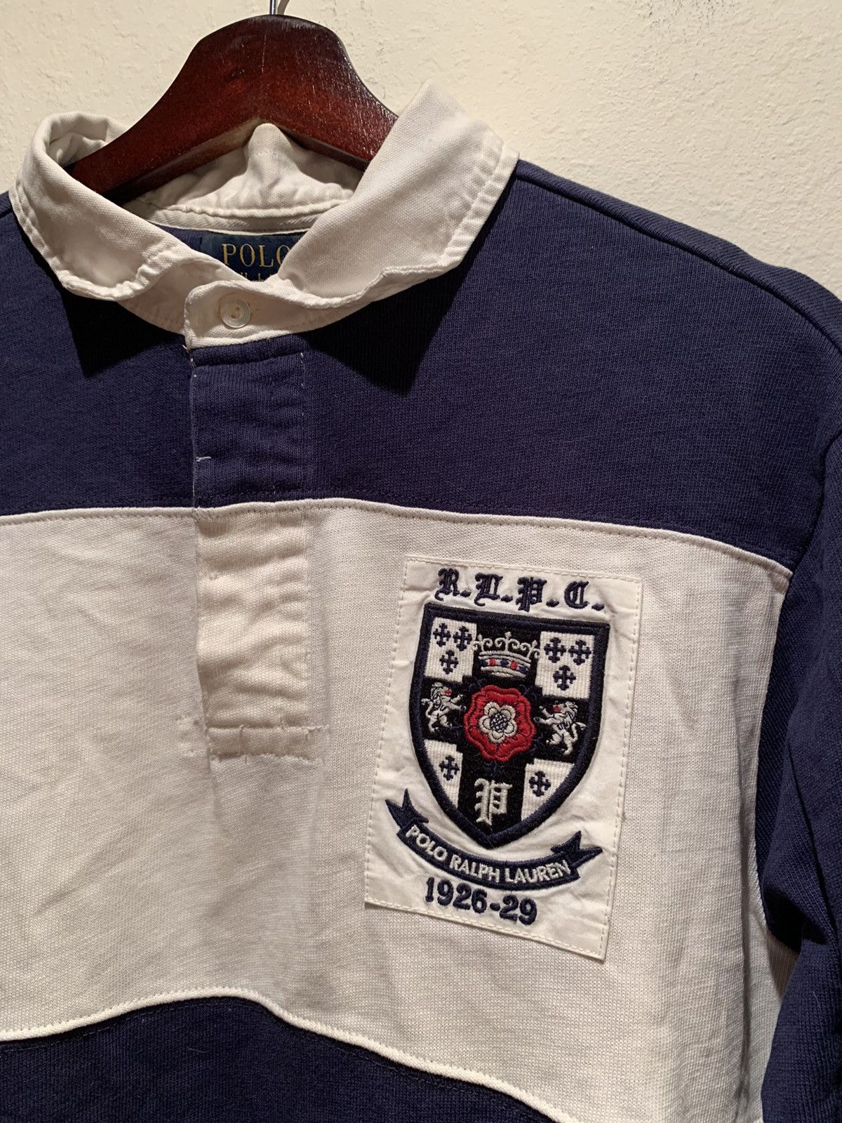 Polo Ralph Lauren *RARE* Polo Ralph Lauren Custom Fit Crest Long Sleeve Rugby Size US L / EU 52-54 / 3 - 3 Thumbnail