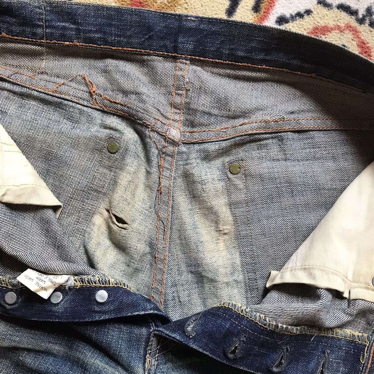 Full Count & Co. Full Count made in Japan & Co Distressed Selvedge denimhead Size US 33 - 11 Thumbnail