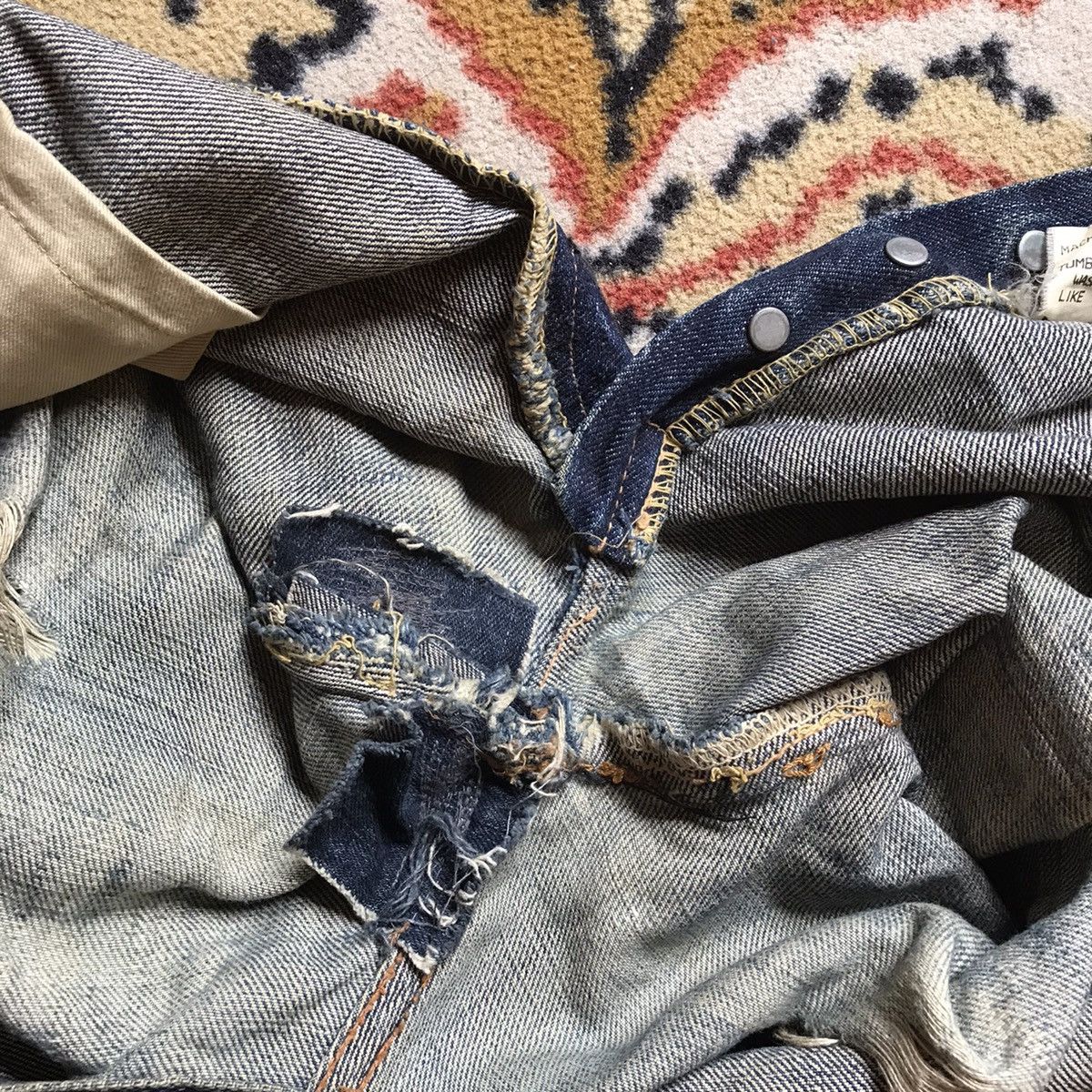 Full Count & Co. Full Count made in Japan & Co Distressed Selvedge denimhead Size US 33 - 13 Thumbnail