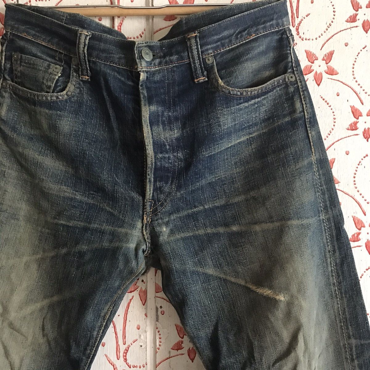 Full Count & Co. Full Count made in Japan & Co Distressed Selvedge denimhead Size US 33 - 3 Thumbnail