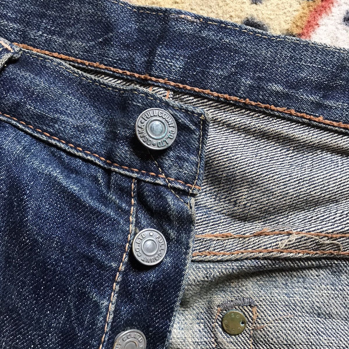 Full Count & Co. Full Count made in Japan & Co Distressed Selvedge denimhead Size US 33 - 10 Thumbnail