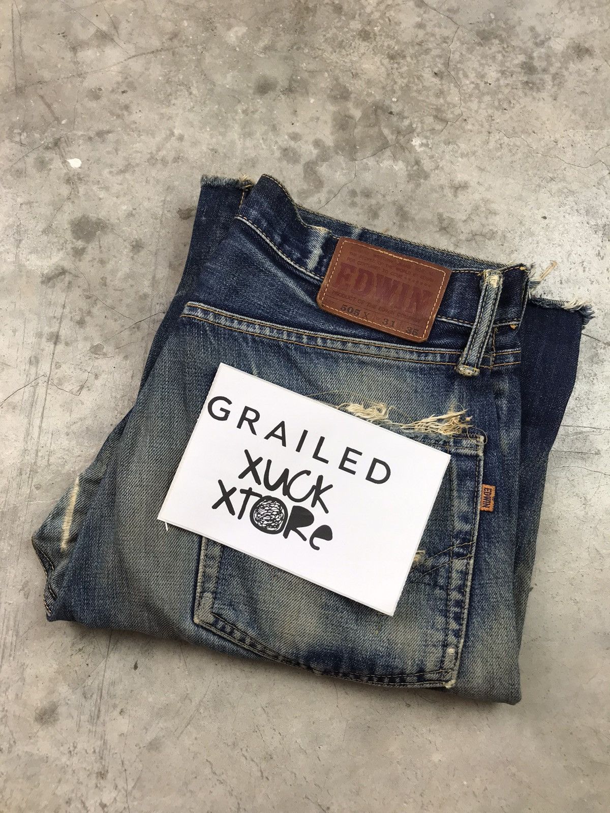 Edwin 🔥VINTAGE EDWIN 505 X SELVEDGE 31 Size US 31 - 24 Thumbnail