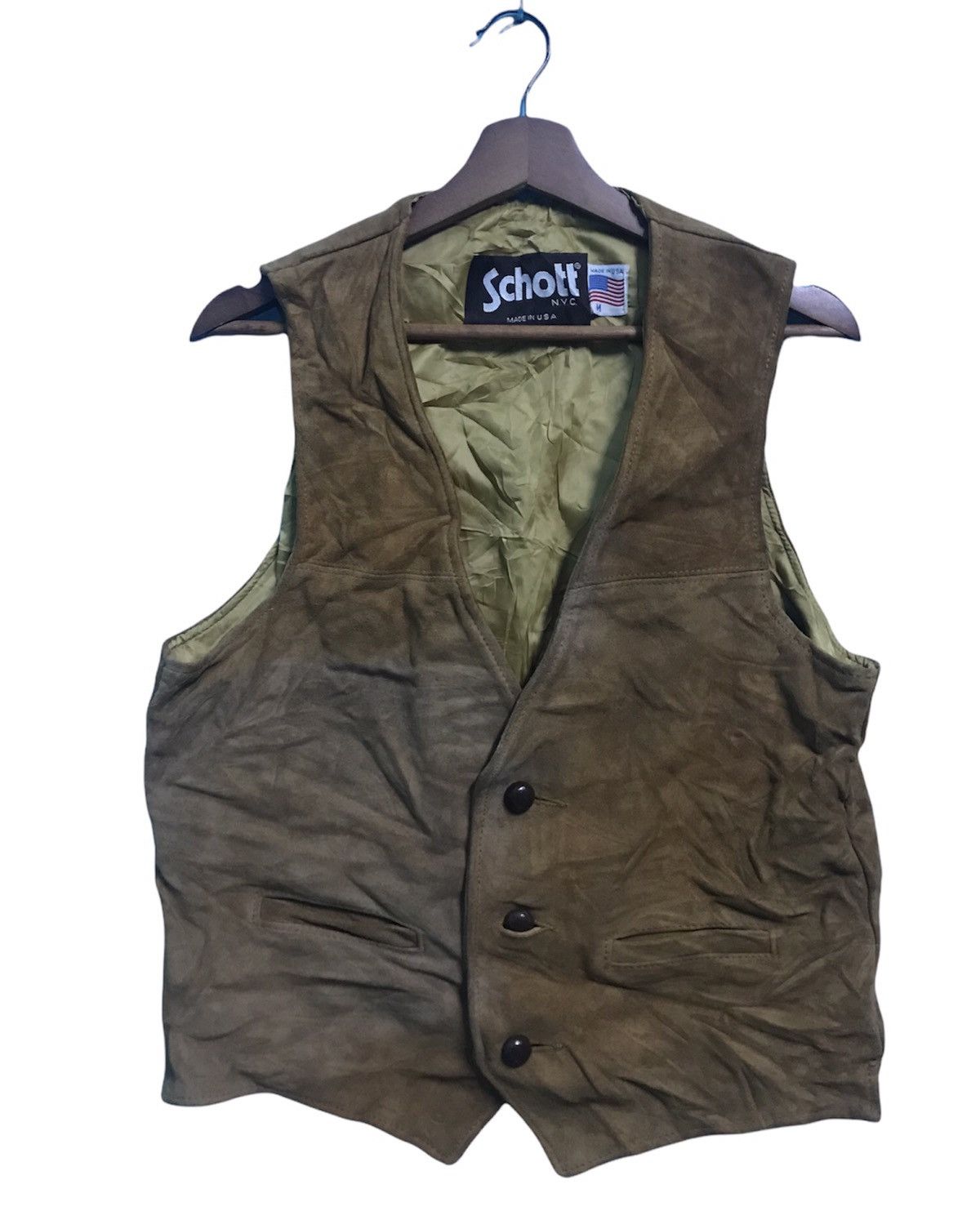 Schott Schott NYC Suede Leather Vest Size US S / EU 44-46 / 1 - 1 Thumbnail