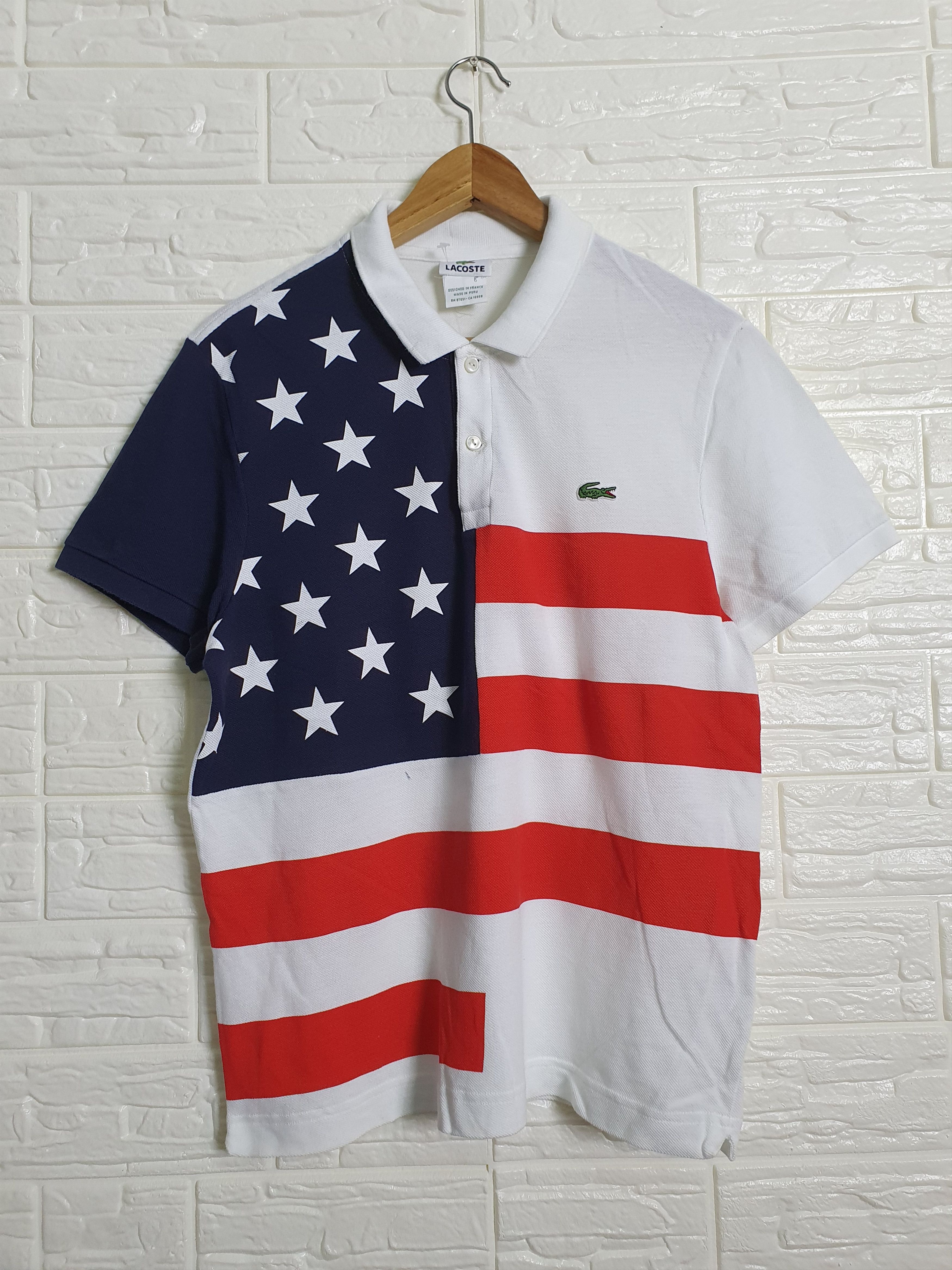 Lacoste USA Flag polos Shirt