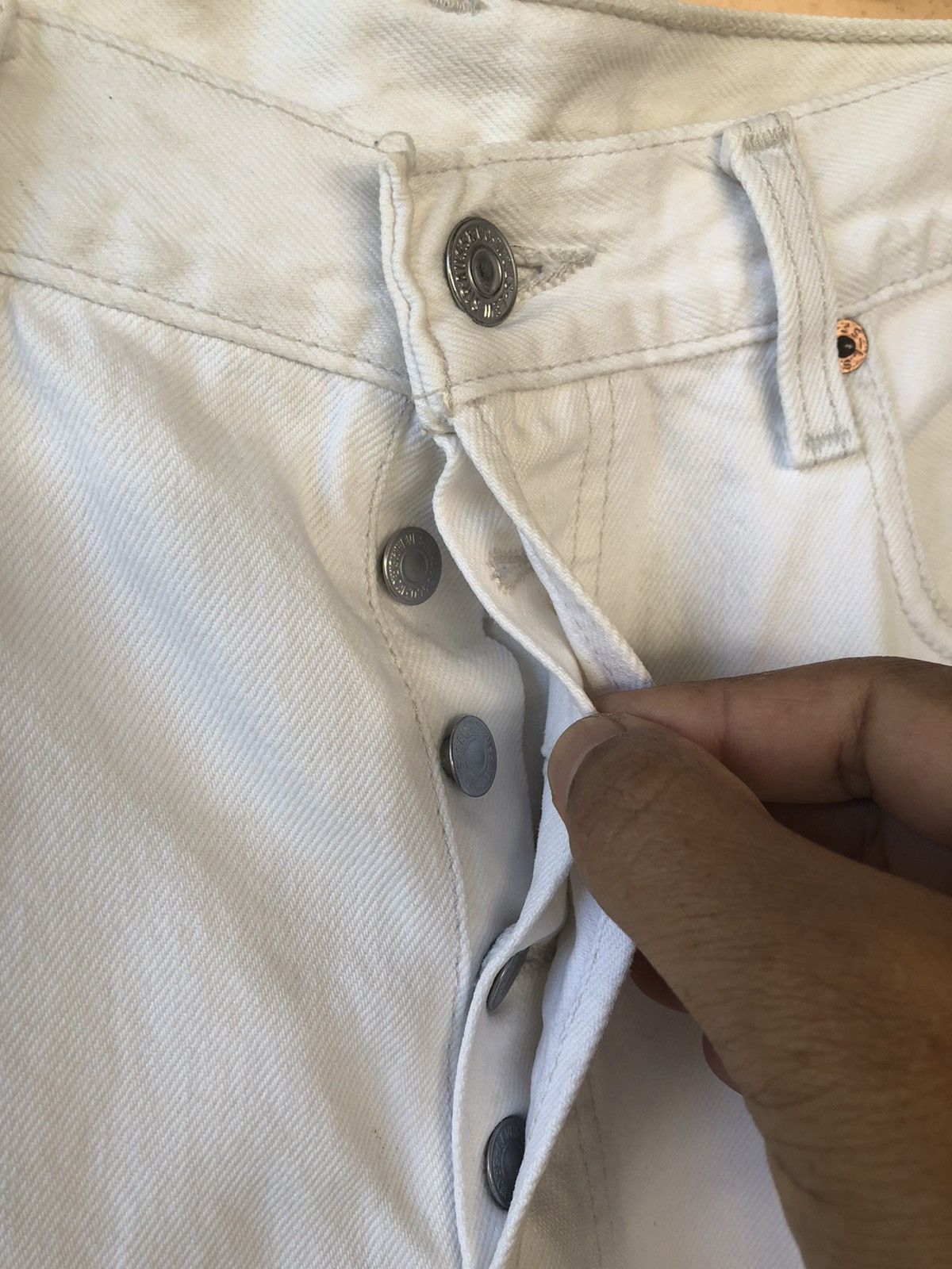 Vintage 90s Levis 501 White Jean