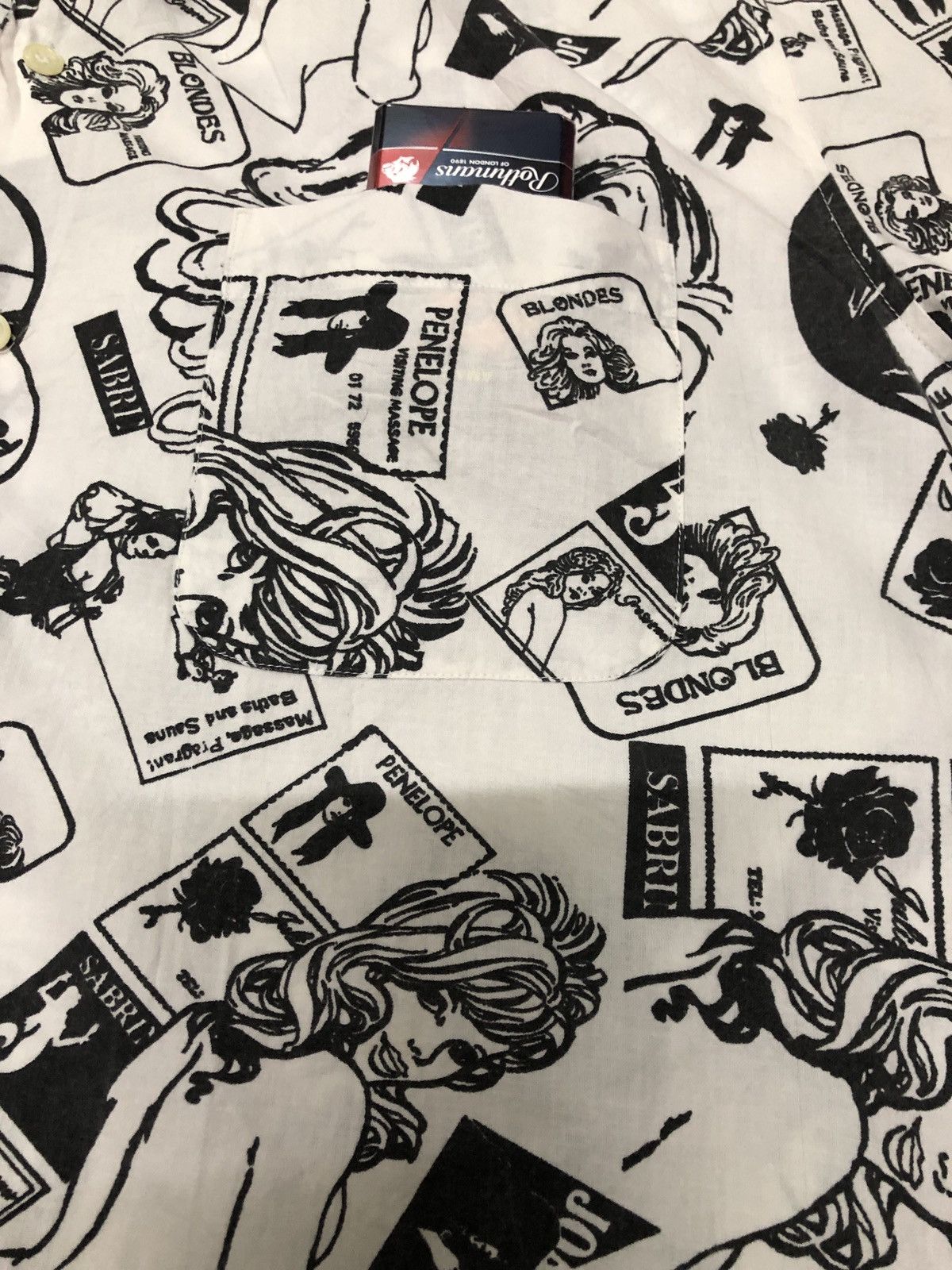Japanese Brand × Vintage Vintage 90s Nude Girl Porn Art Fullprint Button Shirt Size US L / EU 52-54 / 3 - 6 Thumbnail