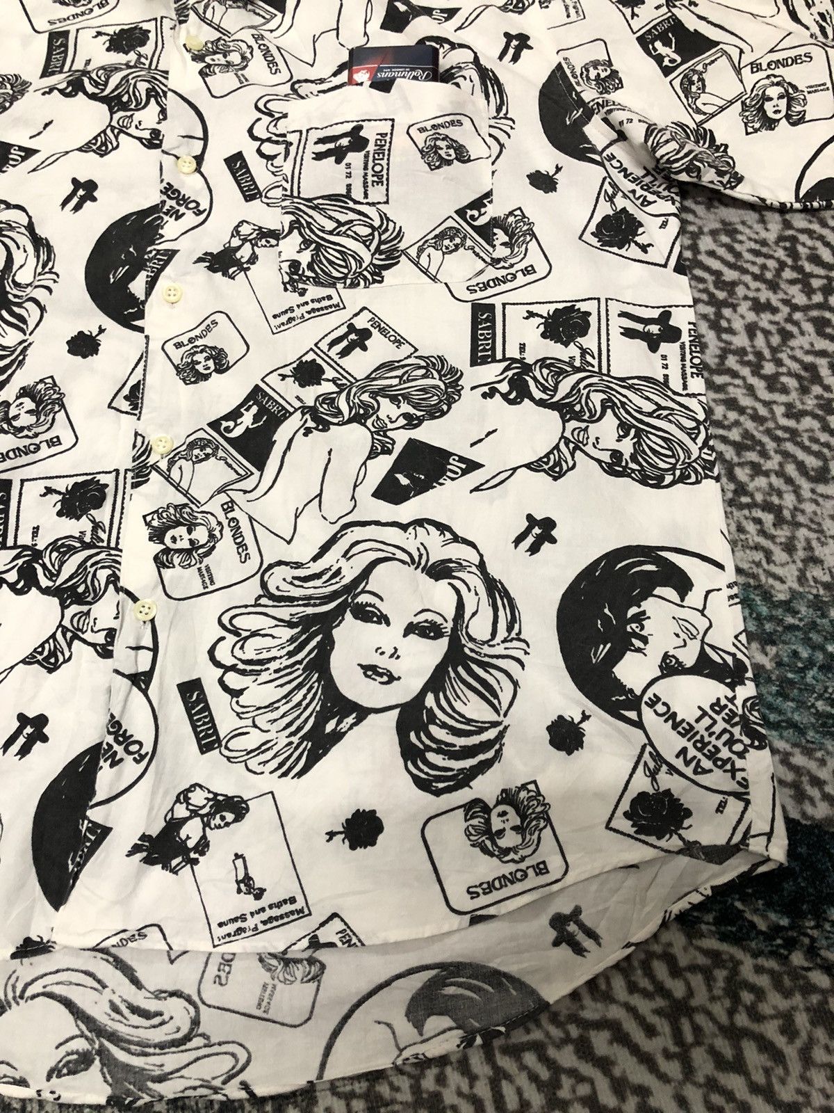 Japanese Brand × Vintage Vintage 90s Nude Girl Porn Art Fullprint Button Shirt Size US L / EU 52-54 / 3 - 7 Thumbnail