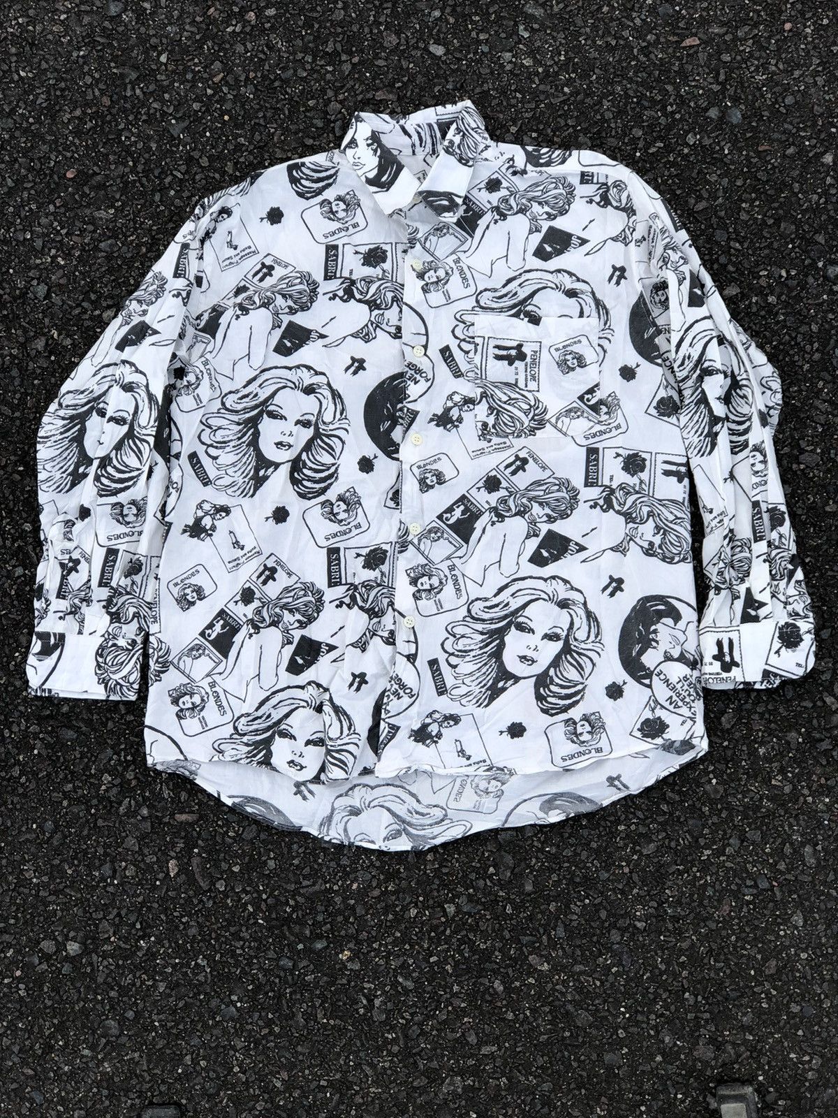 Japanese Brand × Vintage Vintage 90s Nude Girl Porn Art Fullprint Button Shirt Size US L / EU 52-54 / 3 - 1 Thumbnail