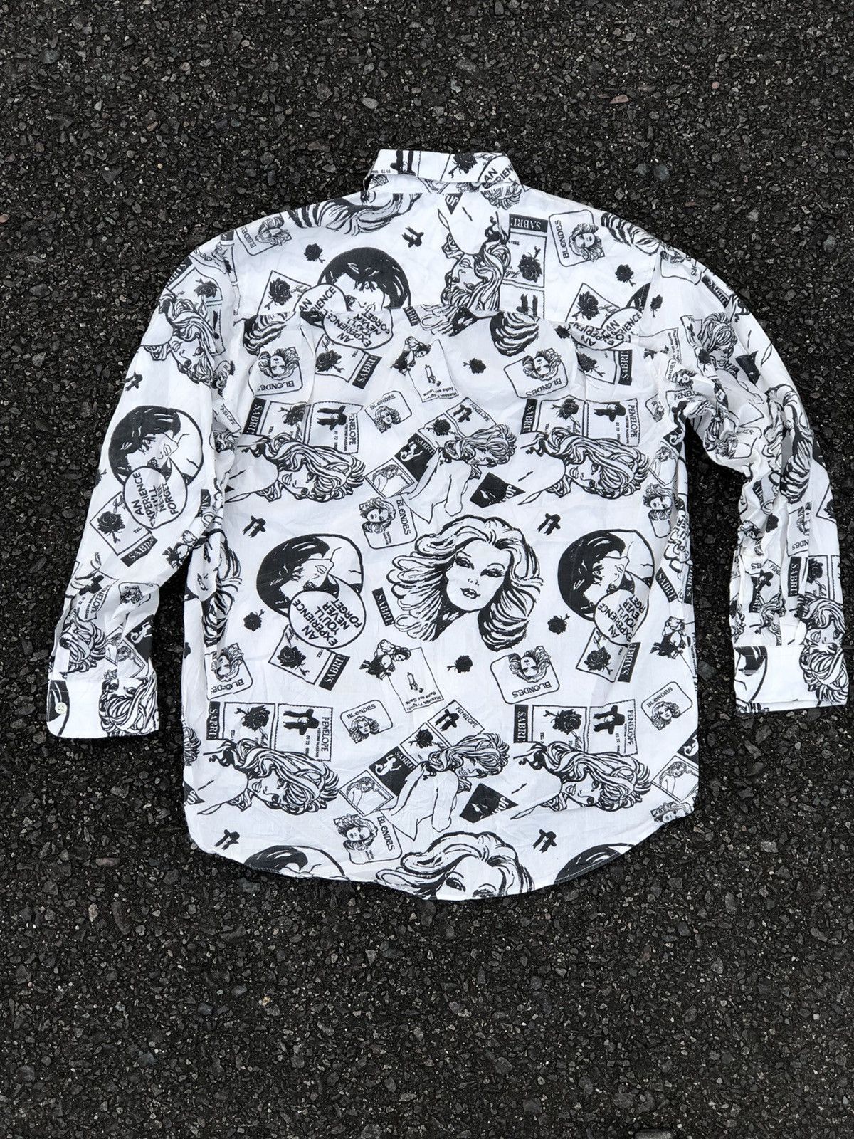 Japanese Brand × Vintage Vintage 90s Nude Girl Porn Art Fullprint Button Shirt Size US L / EU 52-54 / 3 - 2 Thumbnail
