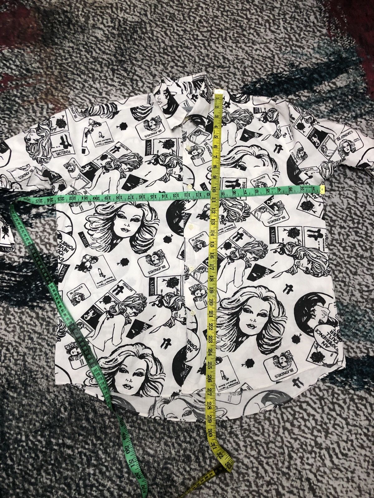 Japanese Brand × Vintage Vintage 90s Nude Girl Porn Art Fullprint Button Shirt Size US L / EU 52-54 / 3 - 3 Thumbnail