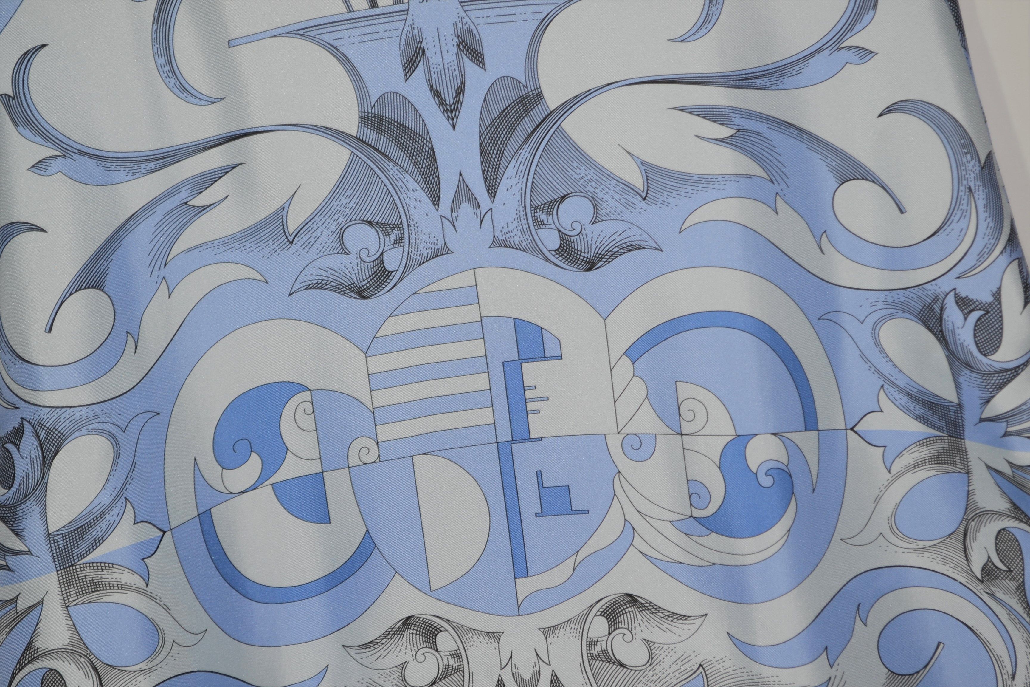 Versace NEW Gianni Versace 1990s Silk Shirt 54 Size Baroque Blue Size US L / EU 52-54 / 3 - 6 Thumbnail