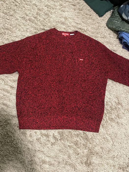 Supreme Supreme Mélange Rib Knit Sweater Red | Grailed