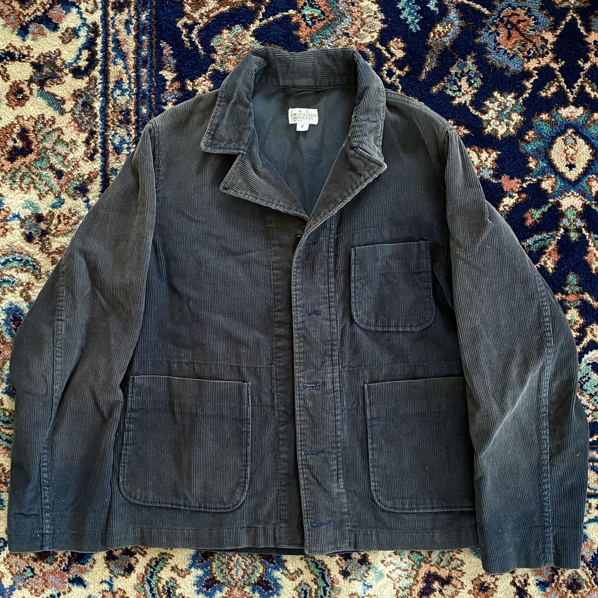 Engineered Garments Faded Corduroy Chore Jacket Blazer Navy Blue Size US S / EU 44-46 / 1 - 1 Thumbnail
