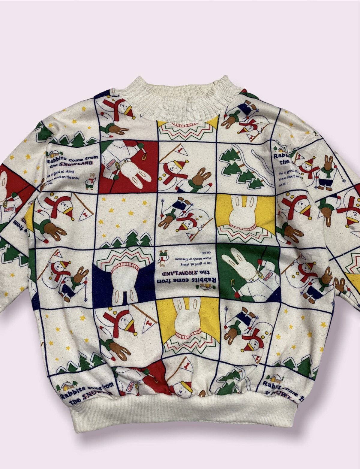 Cartoon Network × Japanese Brand × Vintage Sweatshirt Bunny Bear Full Print 🔥 Size M / US 6-8 / IT 42-44 - 3 Thumbnail