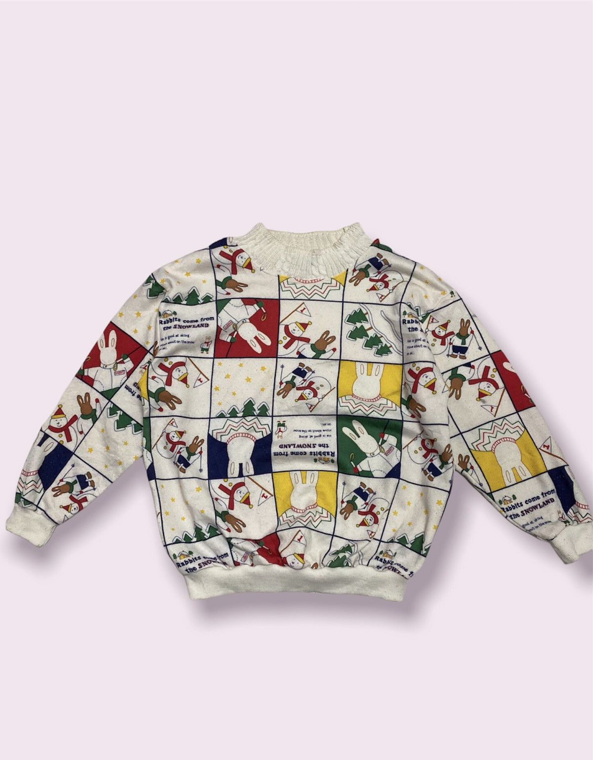 Cartoon Network × Japanese Brand × Vintage Sweatshirt Bunny Bear Full Print 🔥 Size M / US 6-8 / IT 42-44 - 2 Thumbnail