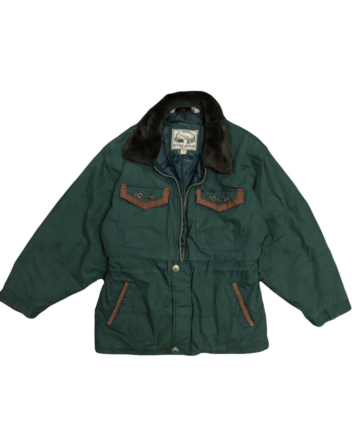 Japanese Brand × Vintage VINTAGE ‼️ River Edge Ski Fur Jacket Dark Green Size US S / EU 44-46 / 1 - 4 Thumbnail