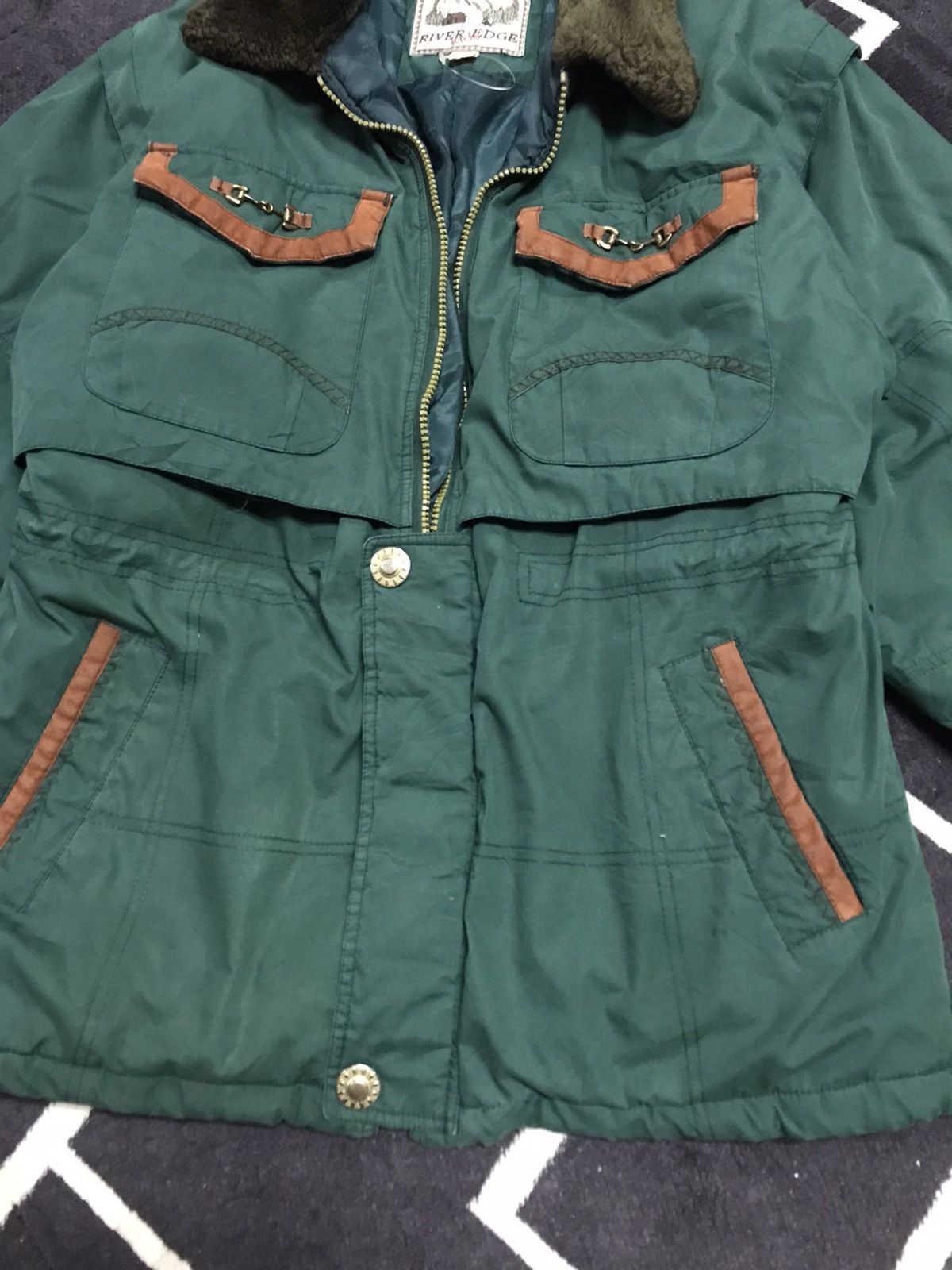 Japanese Brand × Vintage VINTAGE ‼️ River Edge Ski Fur Jacket Dark Green Size US S / EU 44-46 / 1 - 11 Thumbnail