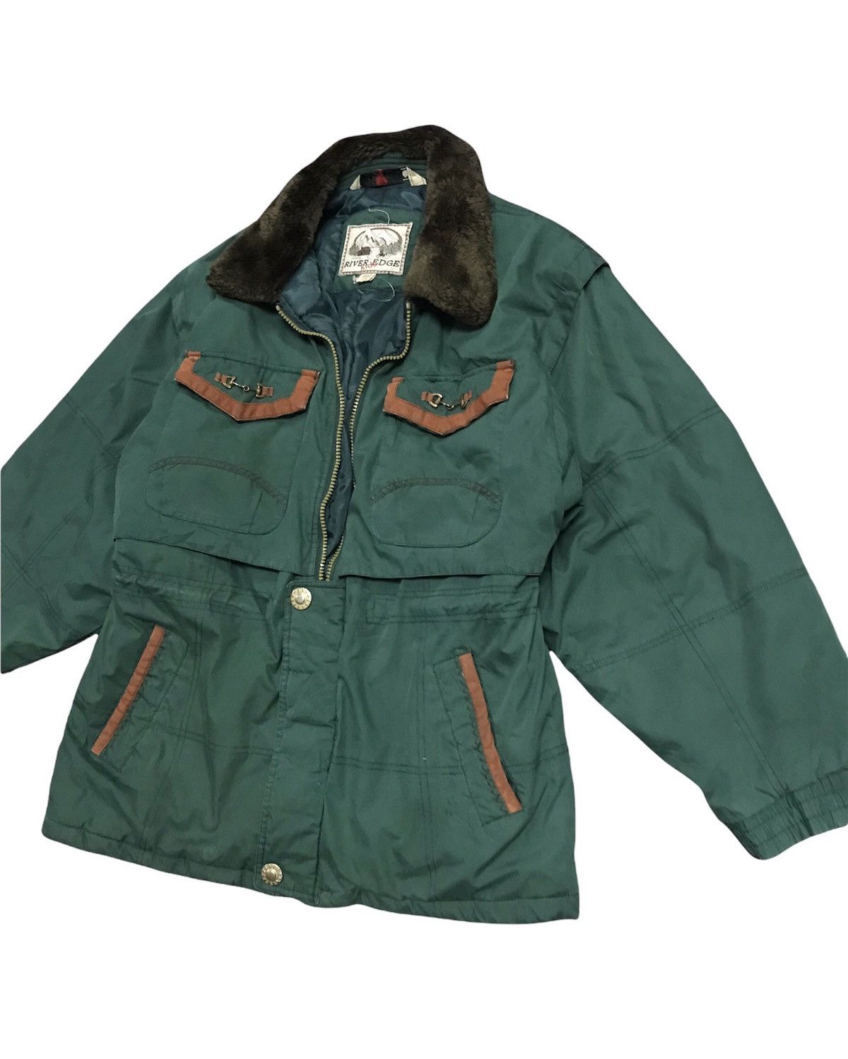 Japanese Brand × Vintage VINTAGE ‼️ River Edge Ski Fur Jacket Dark Green Size US S / EU 44-46 / 1 - 5 Thumbnail