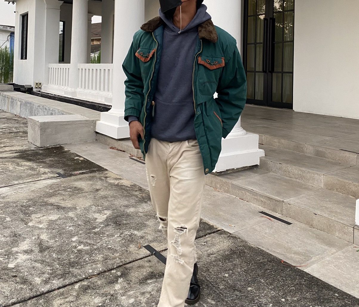 Japanese Brand × Vintage VINTAGE ‼️ River Edge Ski Fur Jacket Dark Green Size US S / EU 44-46 / 1 - 18 Thumbnail