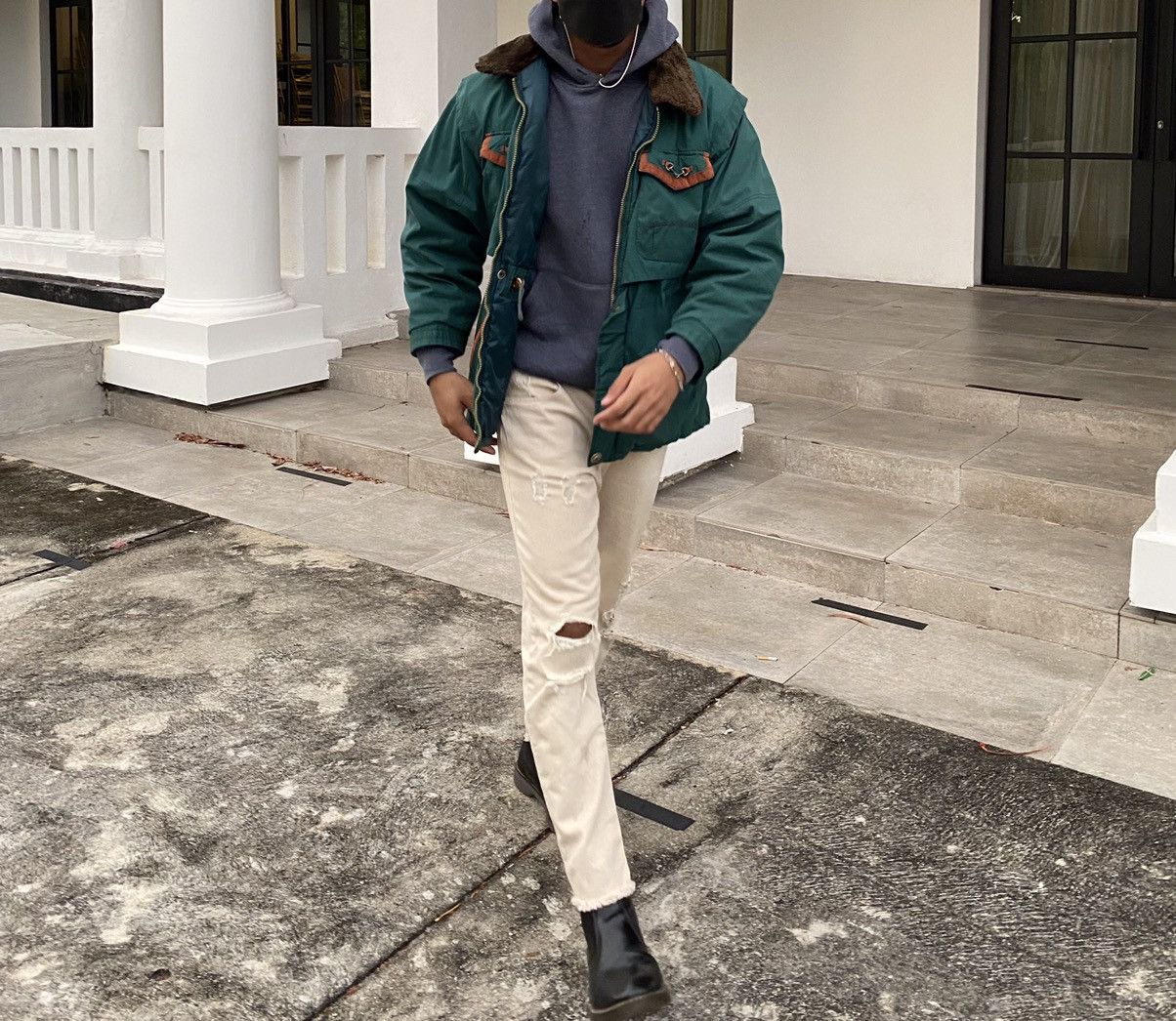 Japanese Brand × Vintage VINTAGE ‼️ River Edge Ski Fur Jacket Dark Green Size US S / EU 44-46 / 1 - 1 Thumbnail