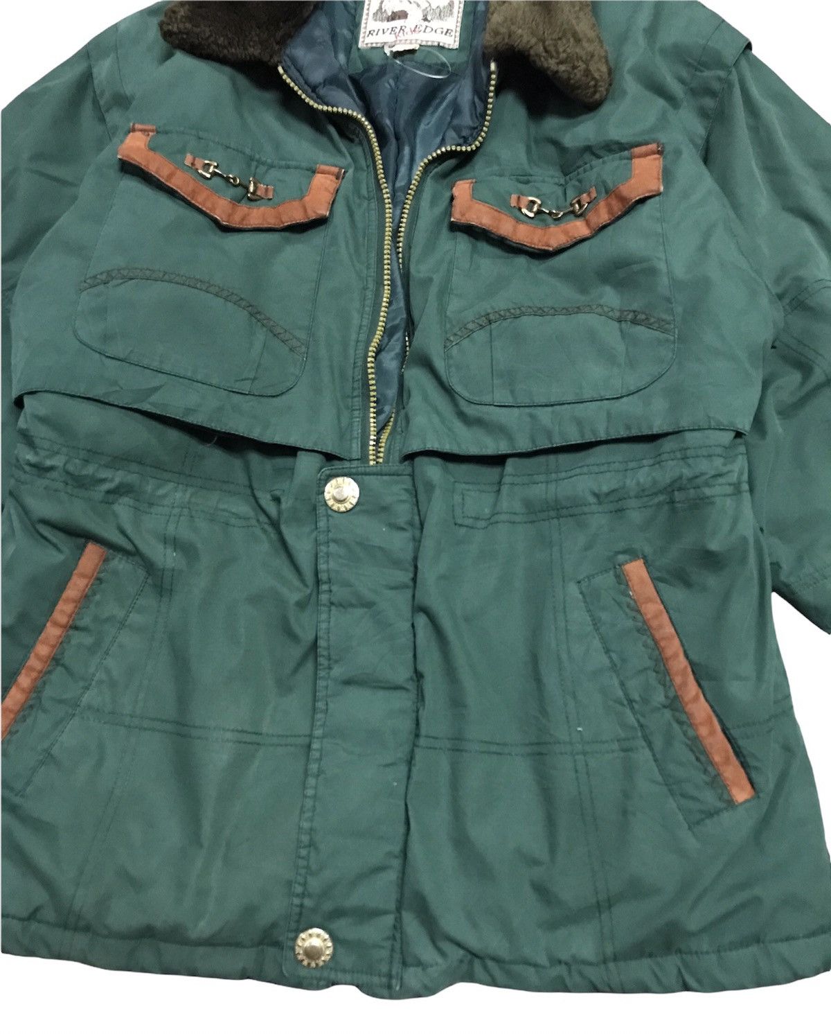 Japanese Brand × Vintage VINTAGE ‼️ River Edge Ski Fur Jacket Dark Green Size US S / EU 44-46 / 1 - 9 Thumbnail