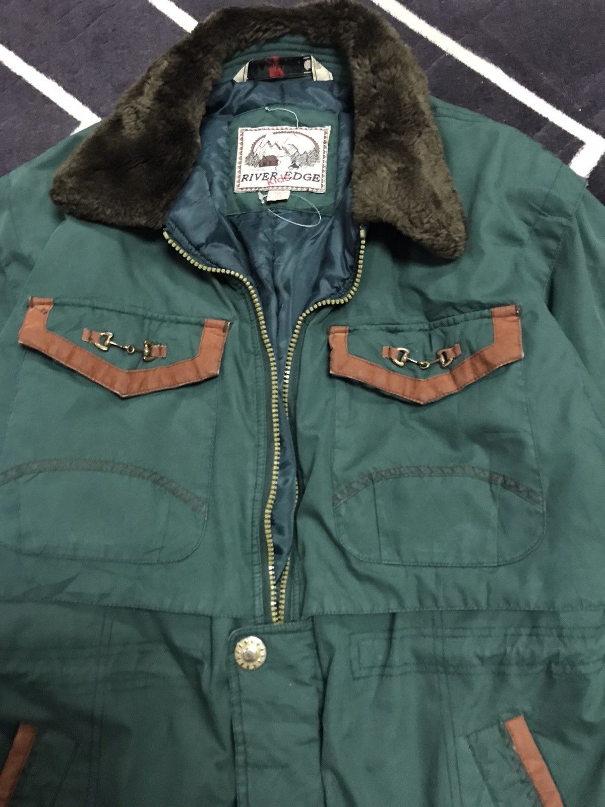 Japanese Brand × Vintage VINTAGE ‼️ River Edge Ski Fur Jacket Dark Green Size US S / EU 44-46 / 1 - 10 Thumbnail