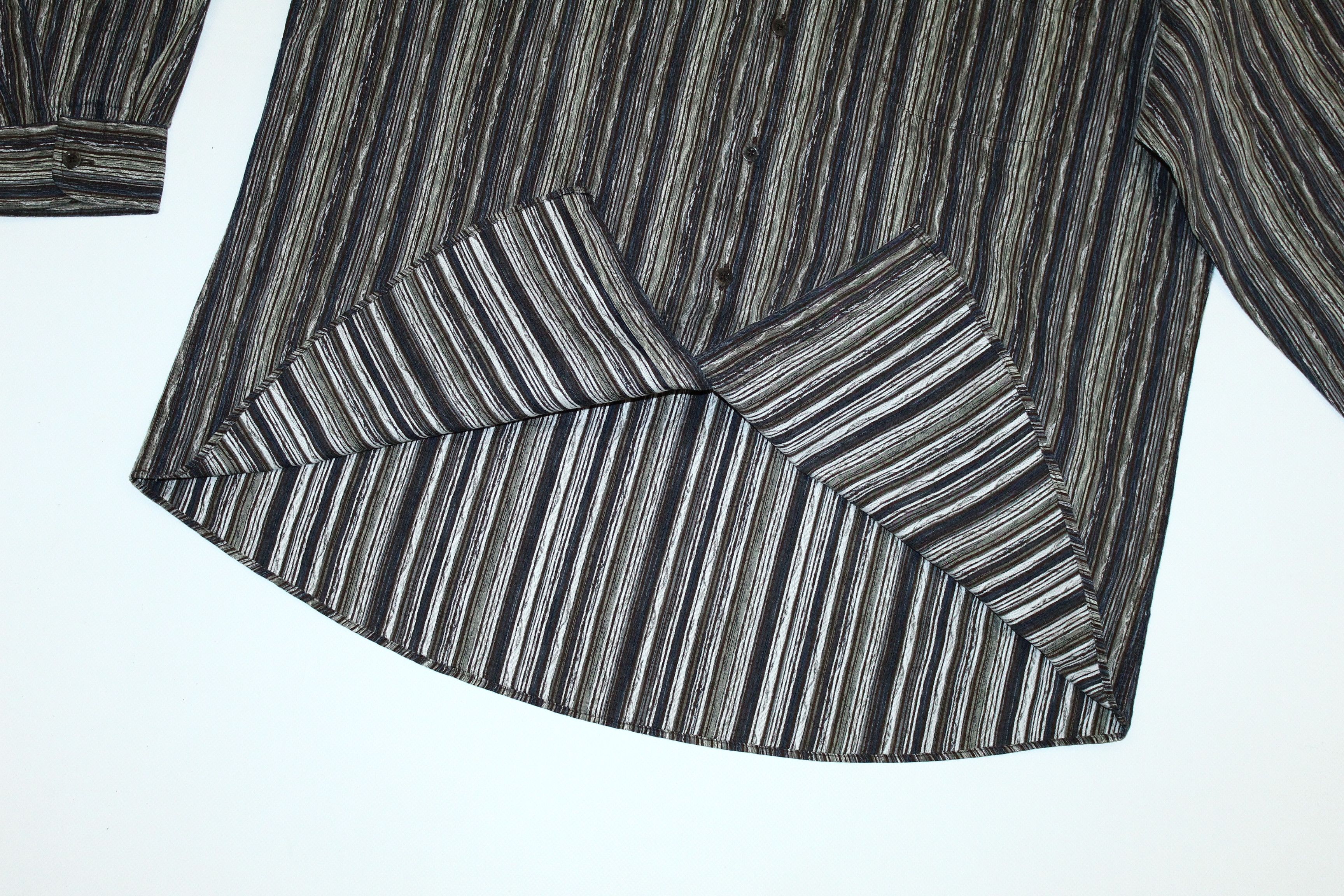 Missoni Vintage Missoni Sport Intarsia Stripes Casual Twill Shirt Size US XL / EU 56 / 4 - 8 Thumbnail