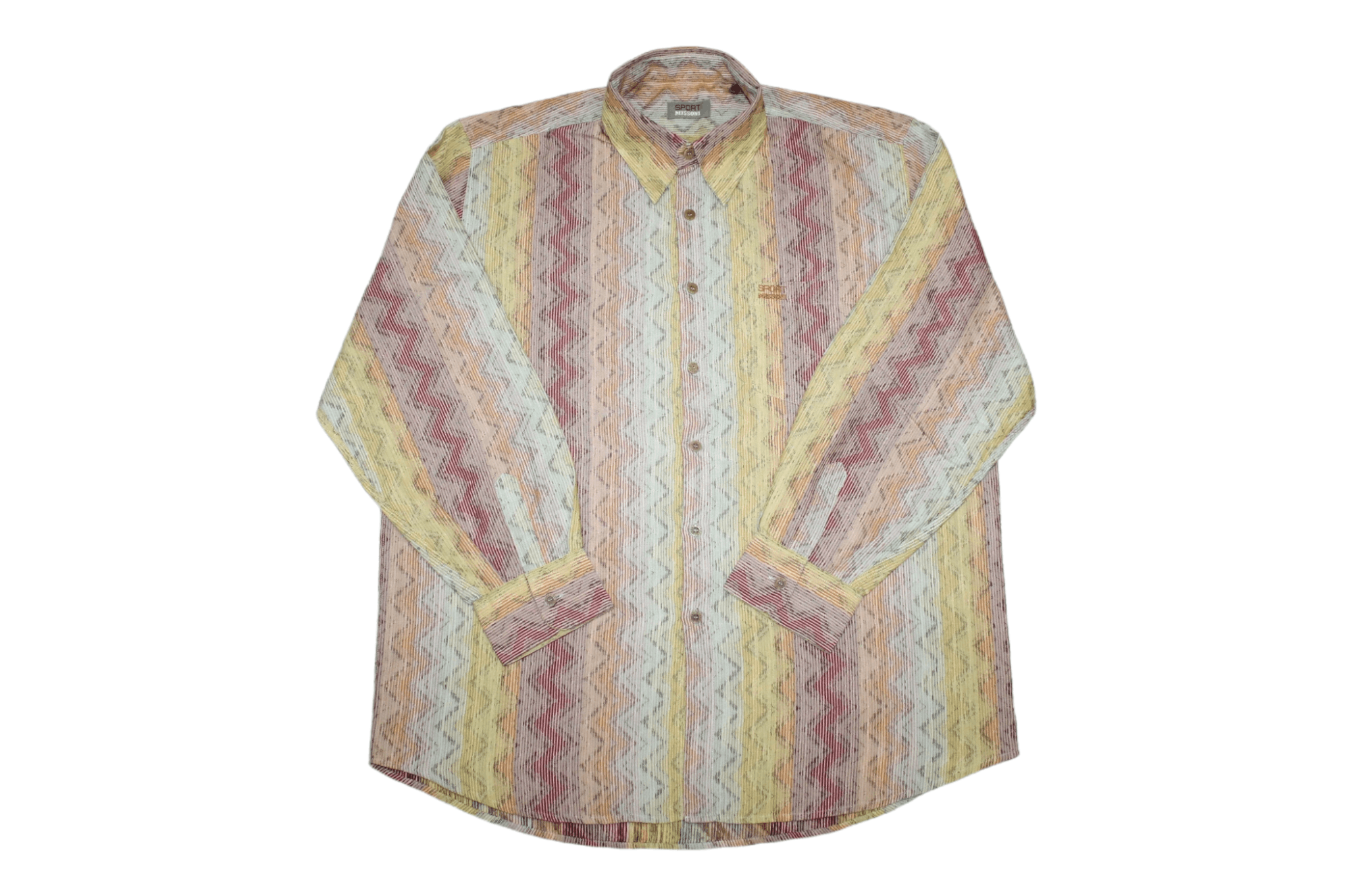 Missoni VTG 🔥 Missoni Sport Colorful Stripes Casual Twill Shirt Size US XL / EU 56 / 4 - 1 Thumbnail