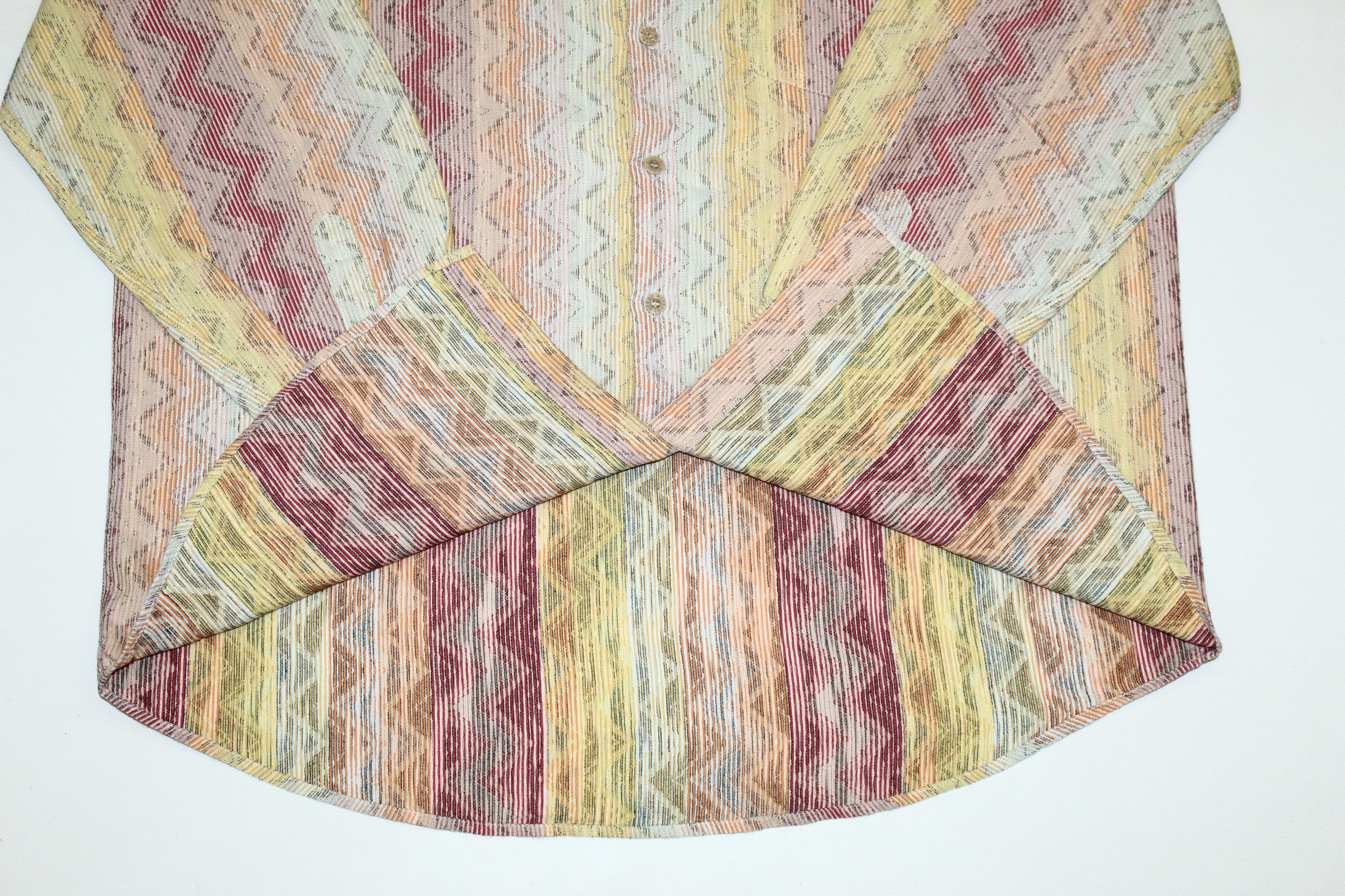 Missoni VTG 🔥 Missoni Sport Colorful Stripes Casual Twill Shirt Size US XL / EU 56 / 4 - 5 Thumbnail
