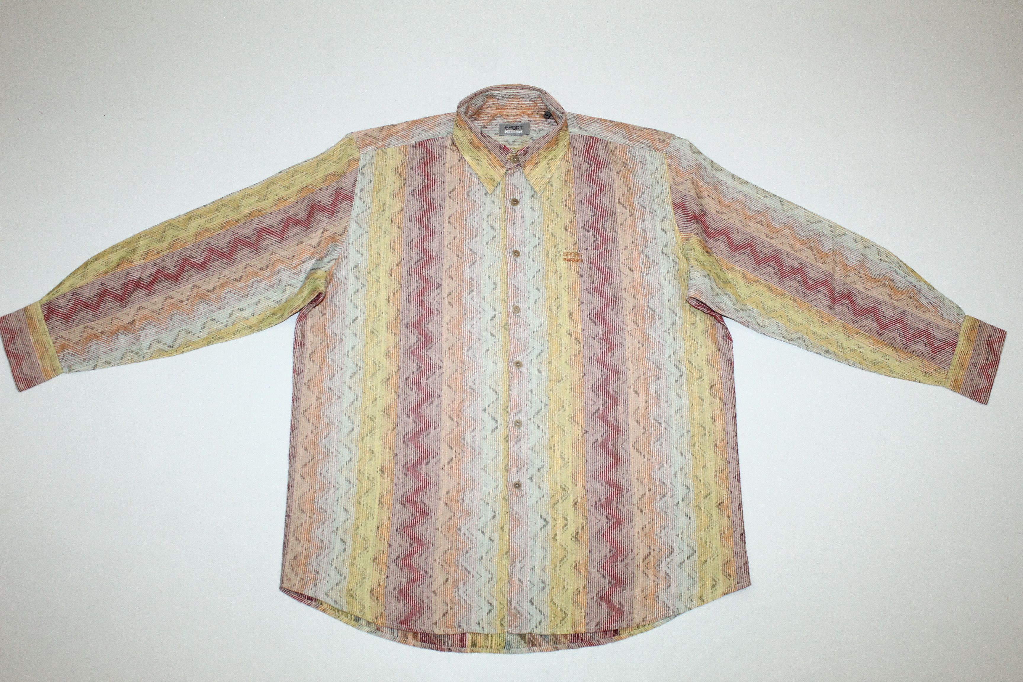 Missoni VTG 🔥 Missoni Sport Colorful Stripes Casual Twill Shirt Size US XL / EU 56 / 4 - 2 Thumbnail